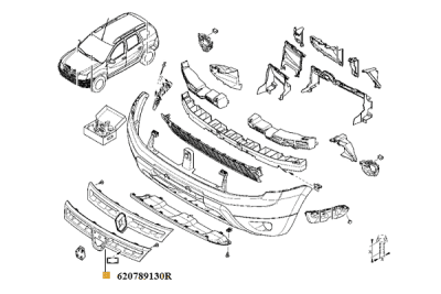 Grila radiator Duster ORIGINAL RENAULT 620789130R
