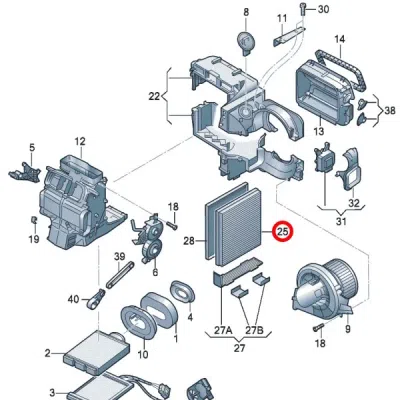 Filtru aer habitaclu / polen ORIGINAL VW GROUP 6R0 820 367