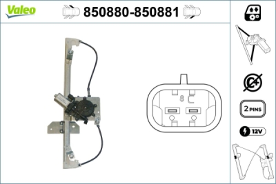 Mecanism actionare geam VALEO 850880