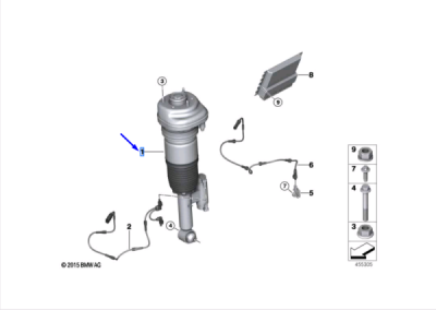 Amortizor susp. pneumatica axa spate dreapta ORIGINAL BMW