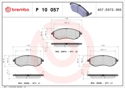Set placute frana BREMBO P 10 057