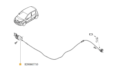 Incuietoare capota modus ORIGINAL RENAULT 8200665710