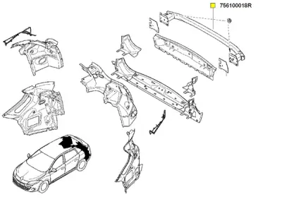 Traversa spate Megane iii ORIGINAL RENAULT 756100018R