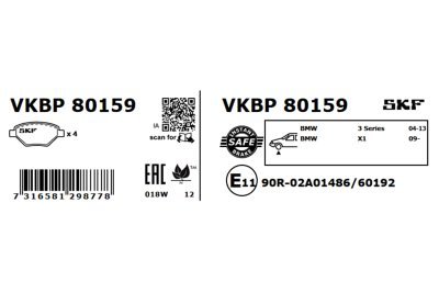 Set placute frana SKF VKBP 80159