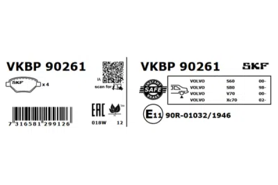 Set placute frana SKF VKBP 90261