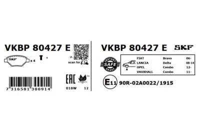 Set placute frana SKF VKBP 80427 E