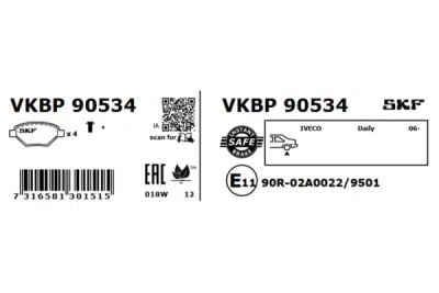 Set placute frana SKF VKBP 90534