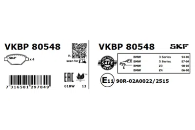 Set placute frana SKF VKBP 80548