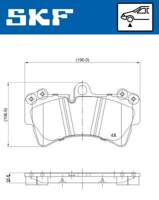 Set placute frana SKF VKBP 80370