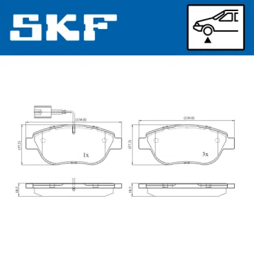 Set placute frana SKF VKBP 80217 E