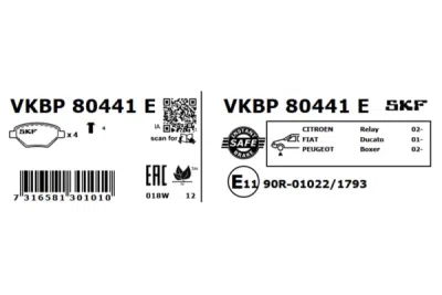 Set placute frana SKF VKBP 80441 E