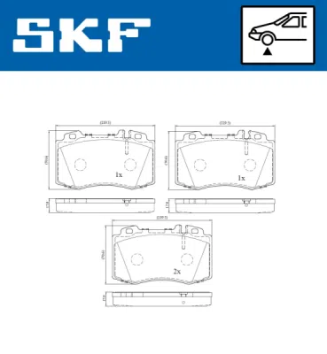 Set placute frana SKF VKBP 80198 E