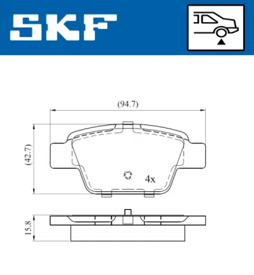 Set placute frana SKF VKBP 90315