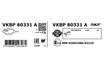 Set placute frana SKF VKBP 80331 A