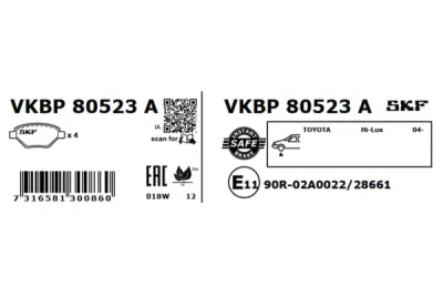 Set placute frana SKF VKBP 80523 A