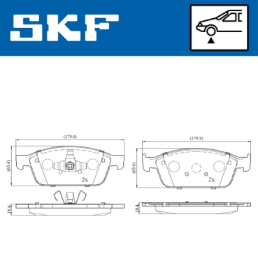 Set placute frana SKF VKBP 80151
