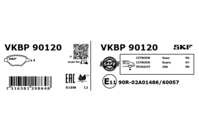 Set placute frana SKF VKBP 90120