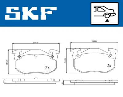 Set placute frana SKF VKBP 90120