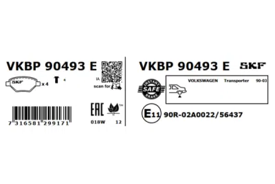 Set placute frana SKF VKBP 90493 E