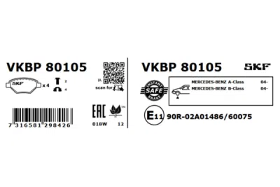 Set placute frana SKF VKBP 80105