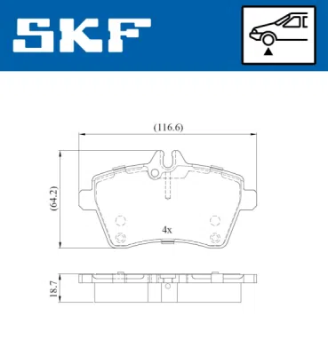 Set placute frana SKF VKBP 80105