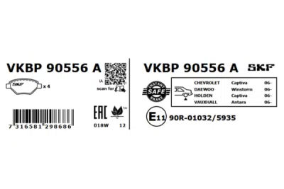 Set placute frana SKF VKBP 90556 A