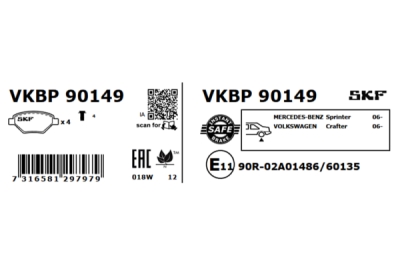 Set placute frana SKF VKBP 90149
