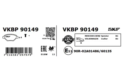 Set placute frana SKF VKBP 90149
