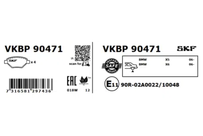 Set placute frana SKF VKBP 90471