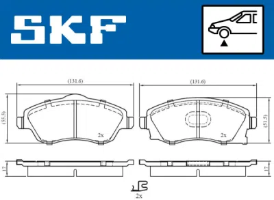Set placute frana SKF VKBP 80062 A