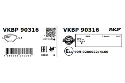 Set placute frana SKF VKBP 90316