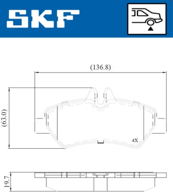 Set placute frana SKF VKBP 90071 E