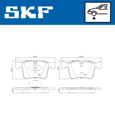 Set placute frana SKF VKBP 80103
