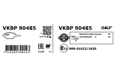 Set placute frana SKF VKBP 90485