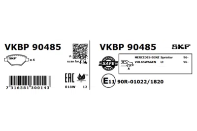Set placute frana SKF VKBP 90485