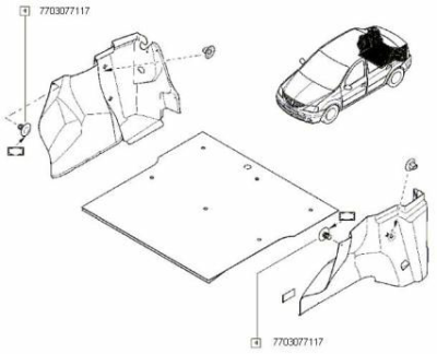 Clips, acoperire decorativa si protectie ORIGINAL RENAULT 7703077117