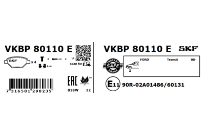 Set placute frana SKF VKBP 80110 E