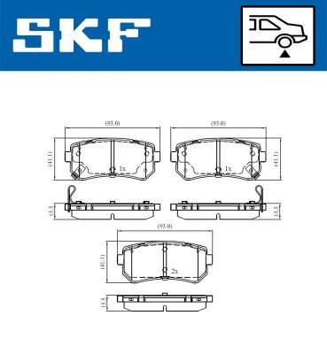Set placute frana SKF VKBP 90139 A