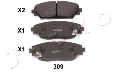 Set placute frana JAPKO 50309