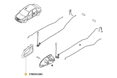 Mâner usa, echipare interioara ORIGINAL RENAULT 7700 353 283