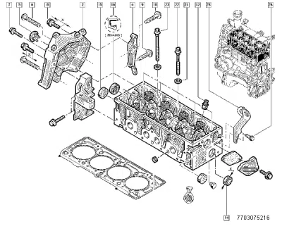 Dop antianghet ORIGINAL RENAULT 7703 075 216