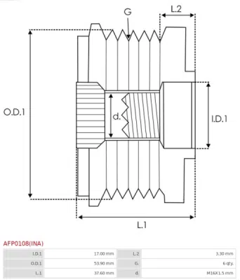 Sistem roata libera, generator AS-PL AFP0108(INA)