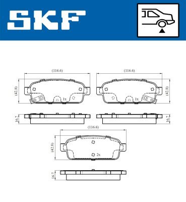 Set placute frana SKF VKBP 90033 A