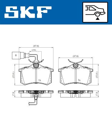 Set placute frana SKF VKBP 90452 E