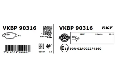 Set placute frana SKF VKBP 90316