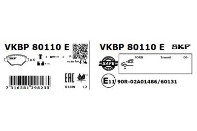 Set placute frana SKF VKBP 80110 E