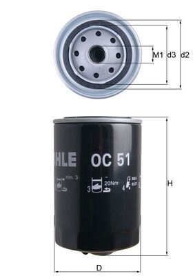 Filtru ulei MAHLE OC 51