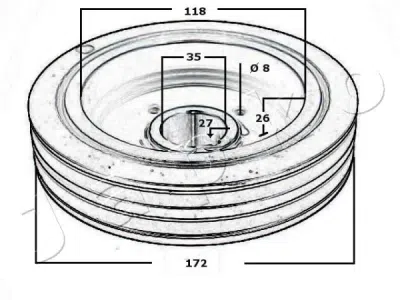 Fulie curea, arbore cotit JAPKO 122500