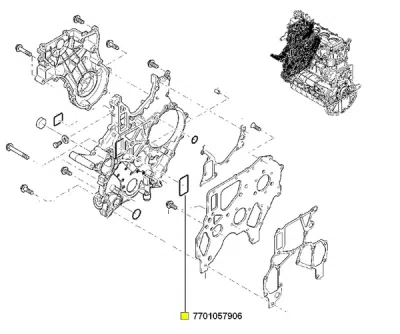 Garnitura capac, distributie ORIGINAL RENAULT 7701057906