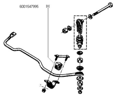 Bucsa, bara stabilizatoare ORIGINAL RENAULT 6001547995
